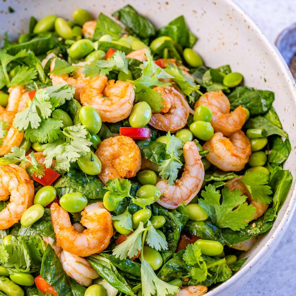 HighProtein Shrimp + Edamame Flavor Explosion Salad Clean Food Crush