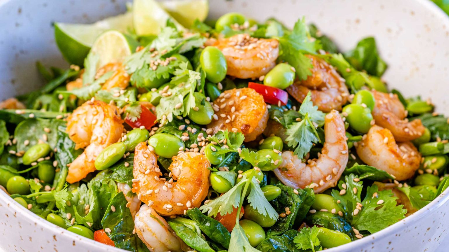 HighProtein Shrimp + Edamame Flavor Explosion Salad Clean Food Crush