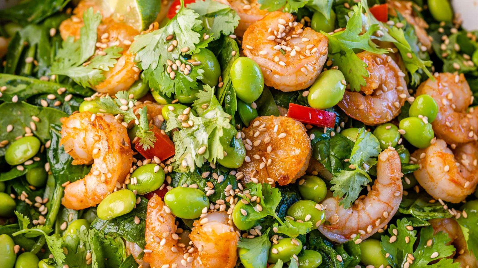 HighProtein Shrimp + Edamame Flavor Explosion Salad Clean Food Crush