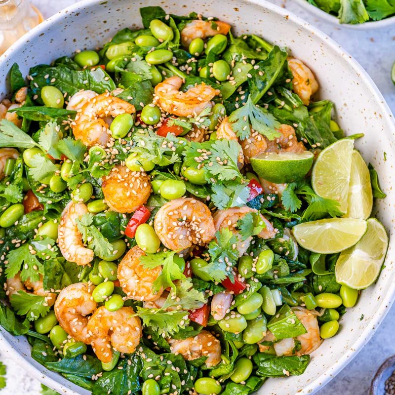 HighProtein Shrimp + Edamame Flavor Explosion Salad Clean Food Crush