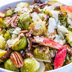 Oven Roasted Crispy Brussels Sprouts + Apples