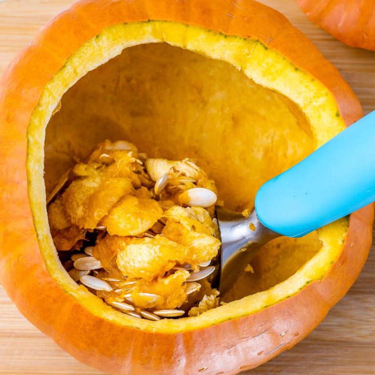 Pumpkin Jalapeno Soup in a Roasted Pumpkin | Clean Food Crush