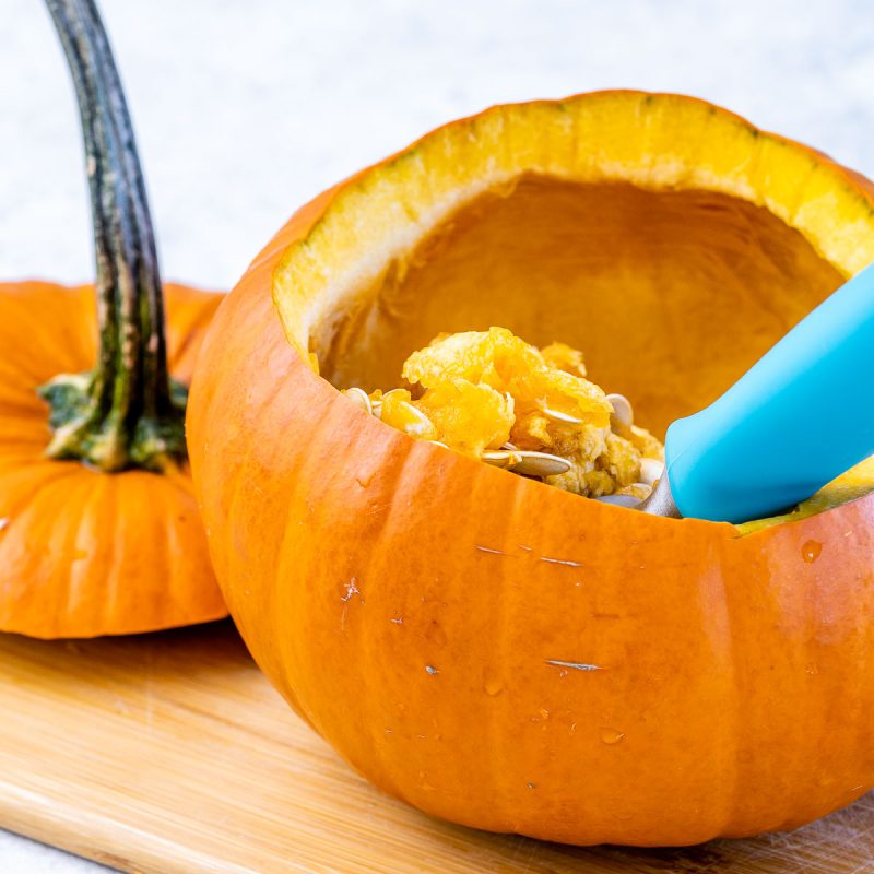 Pumpkin Jalapeno Soup in a Roasted Pumpkin | Clean Food Crush