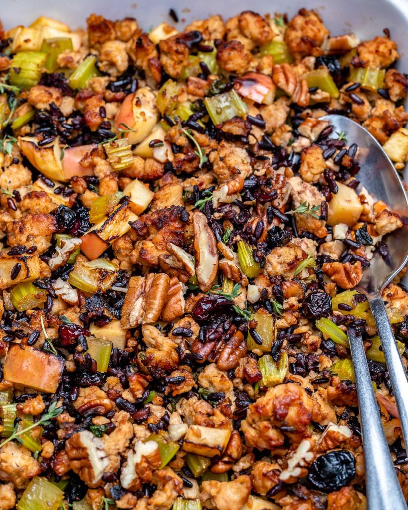 Wild Rice + Sausage Stuffing Clean Food Crush
