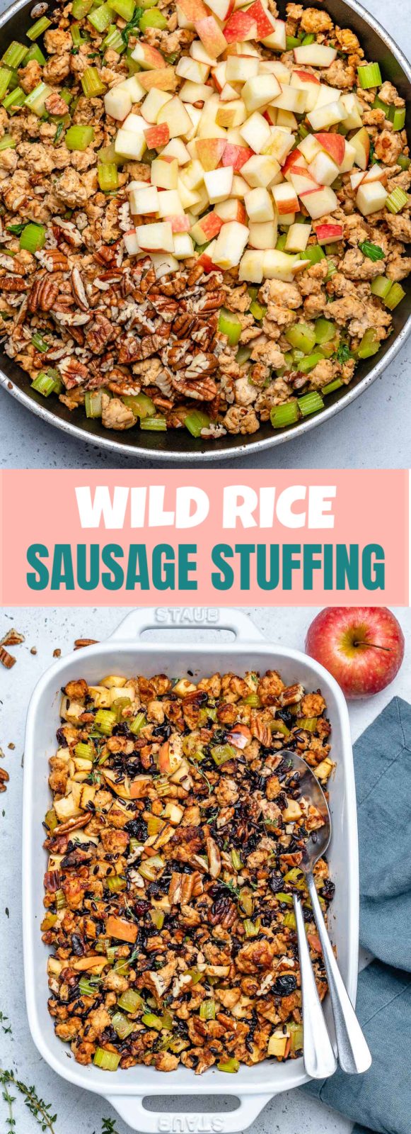 Wild Rice + Sausage Stuffing Clean Food Crush