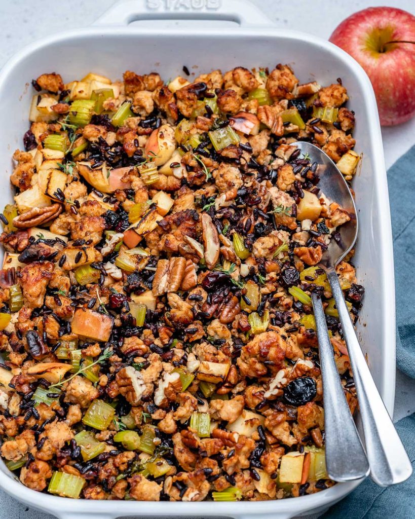 Wild Rice + Sausage Stuffing | Clean Food Crush