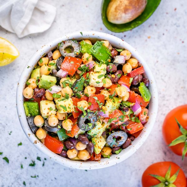 Fresh Chopped Veggie + Bean Salad | Clean Food Crush