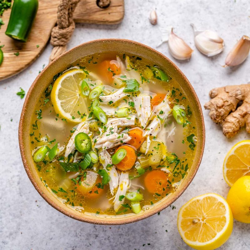 Lemon Ginger Leftover Turkey Soup | Clean Food Crush