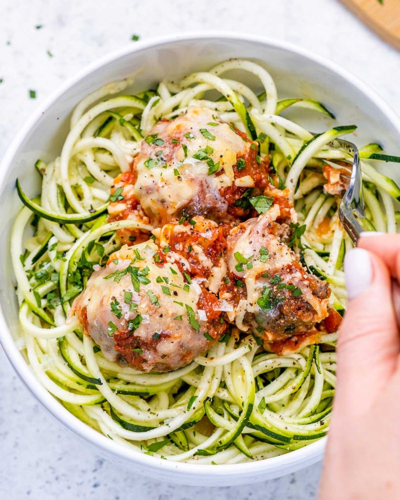 Low Carb “Spaghetti” and Meatballs Clean Food Crush