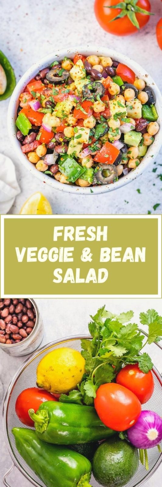 Fresh Chopped Veggie + Bean Salad | Clean Food Crush