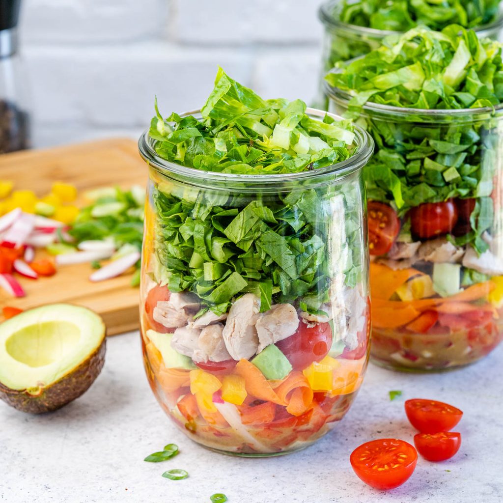 VeggiePacked Chicken Salad in a Jar Clean Food Crush