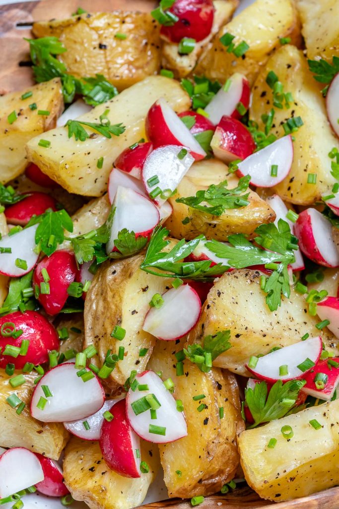 Simple Roasted Potato + Fresh Herb Salad | Clean Food Crush