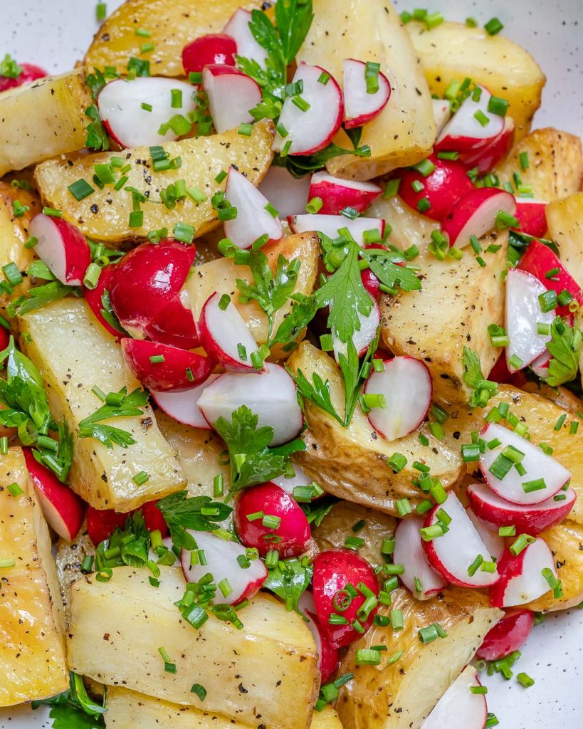 Simple Roasted Potato + Fresh Herb Salad | Clean Food Crush