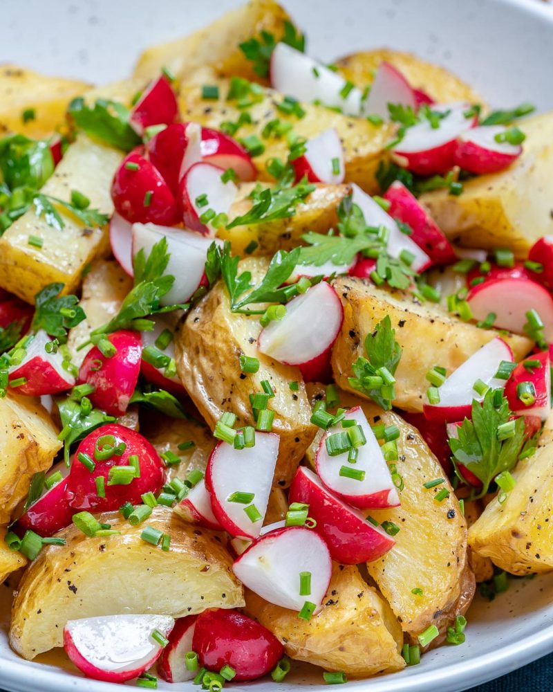 Simple Roasted Potato + Fresh Herb Salad Clean Food Crush