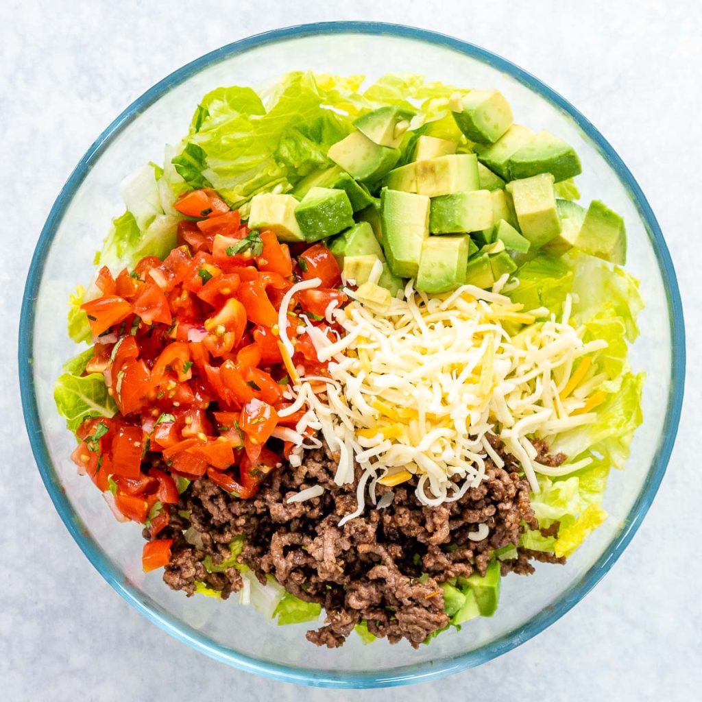 Taco Salad Bowls with Creamy Cilantro-Lime Dressing | Clean Food Crush