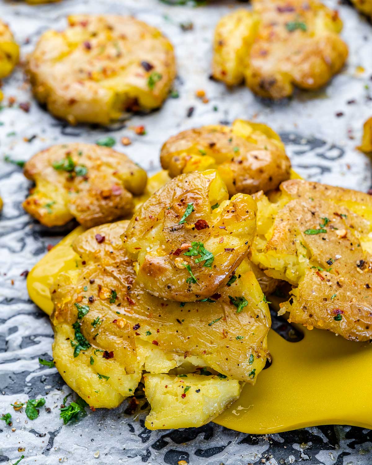 Mini Crispy Smashed Potatoes - Kayla's Kitch and Fix