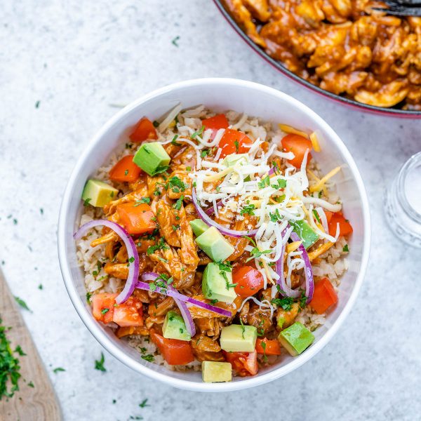 Chicken Enchilada Bowls with Cauliflower Rice Clean Food Crush