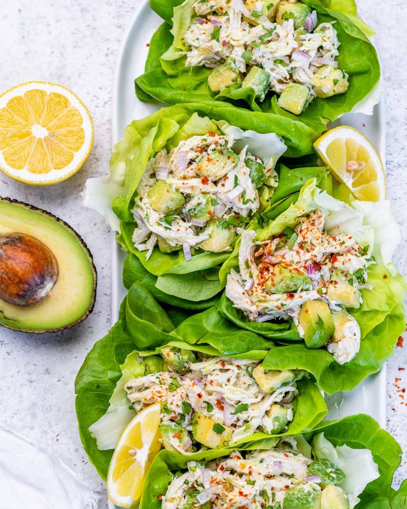 Avocado Chicken Lettuce Wraps Clean Food Crush