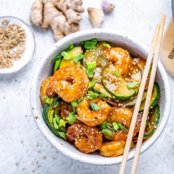 Sesame Shrimp and Zucchini Stir Fry