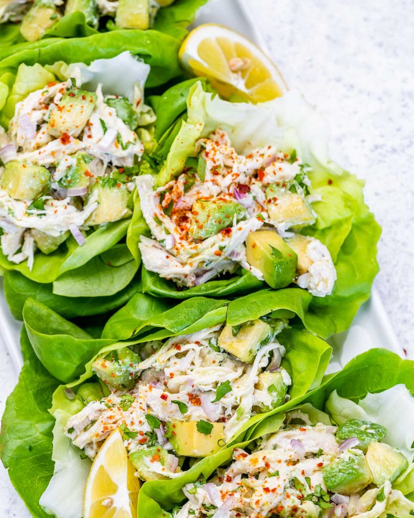 Avocado Chicken Lettuce Wraps | Clean Food Crush