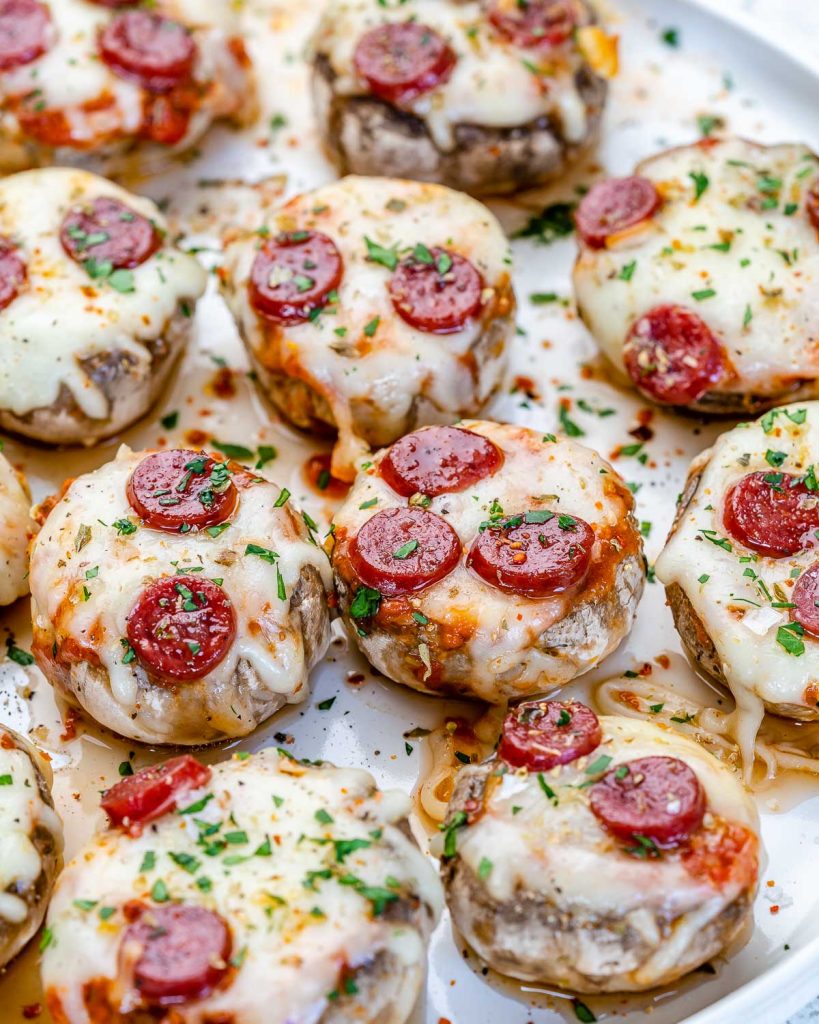 Mushroom Pizza Bites | Clean Food Crush