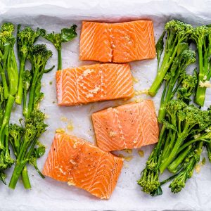 Sheet Pan Roasted Salmon + Broccolini | Clean Food Crush
