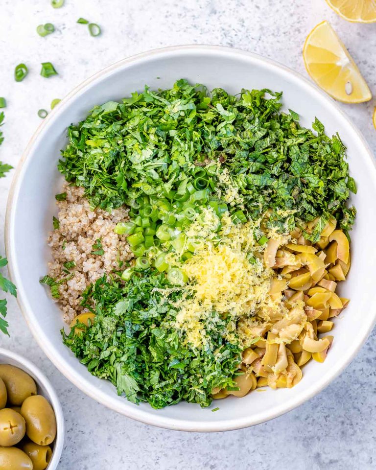 Quinoa + Olive Herbed Salad Clean Food Crush
