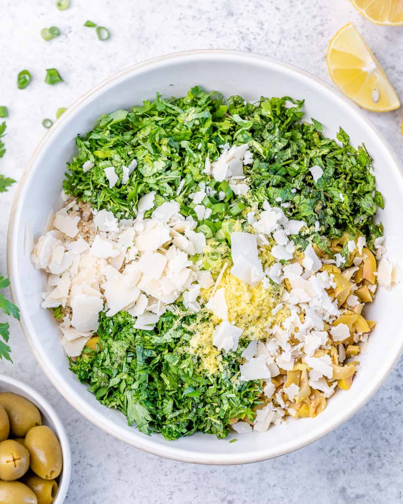 Quinoa + Olive Herbed Salad Clean Food Crush