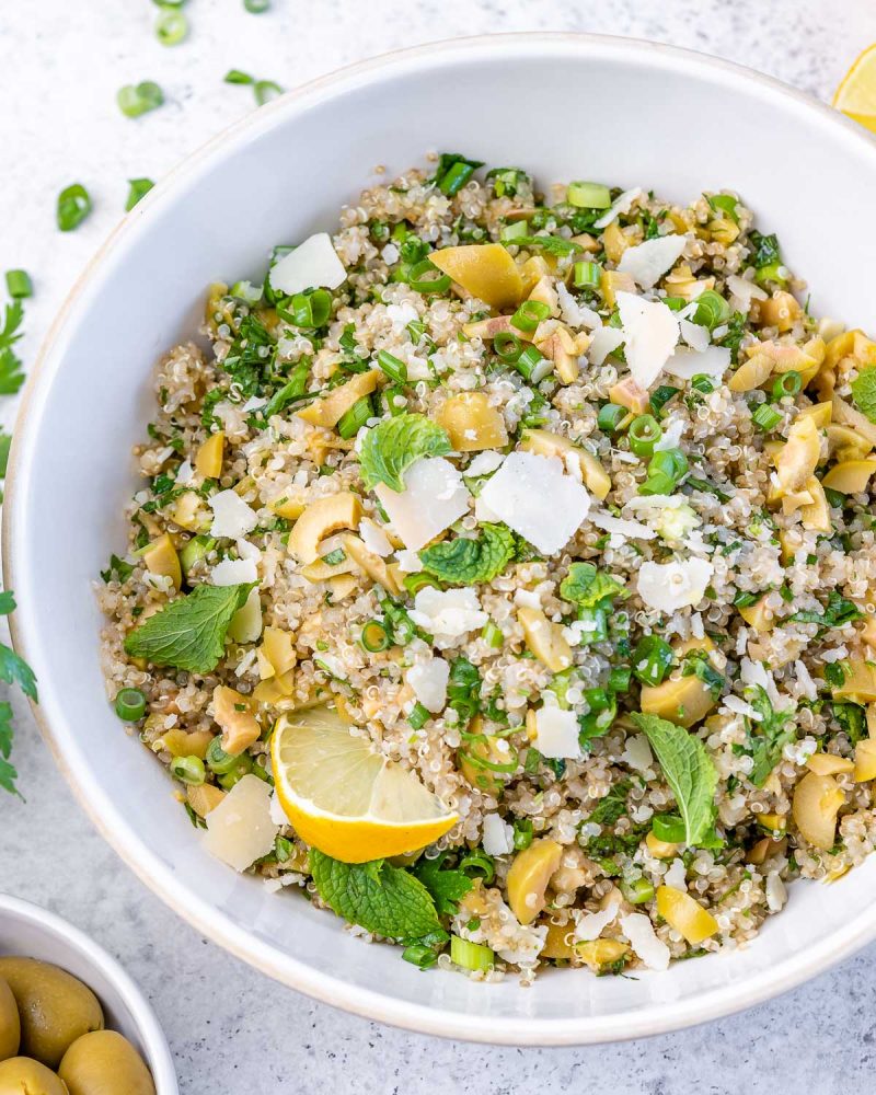 Quinoa + Olive Herbed Salad Clean Food Crush