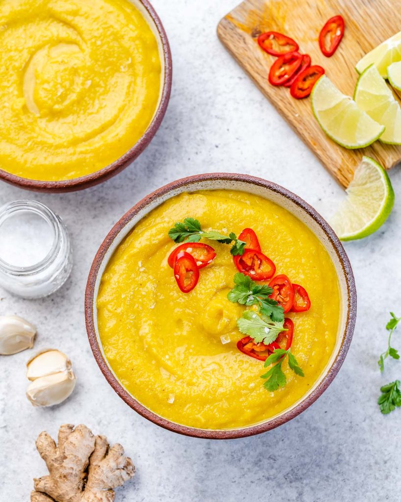 Roasted cauliflower carrot soup clean food crush
