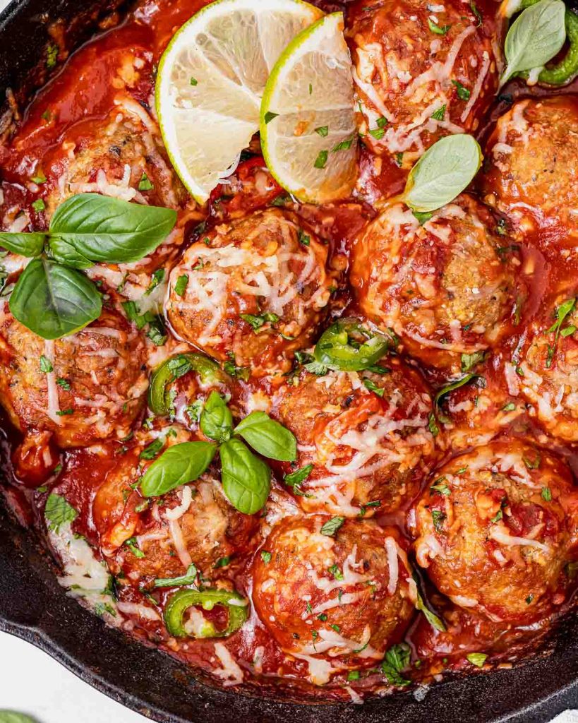 Cheesy Enchilada-Style Meatballs | Clean Food Crush