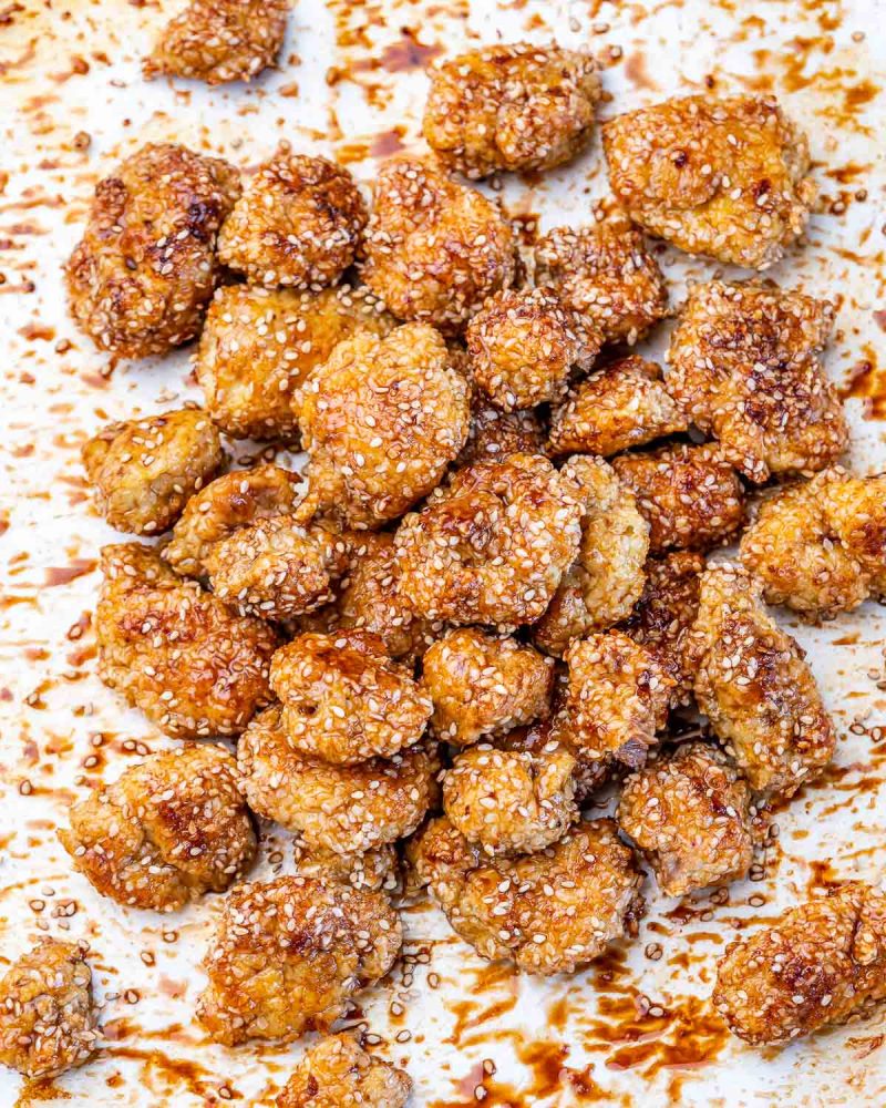 Baked Sesame Chicken Bites | Clean Food Crush