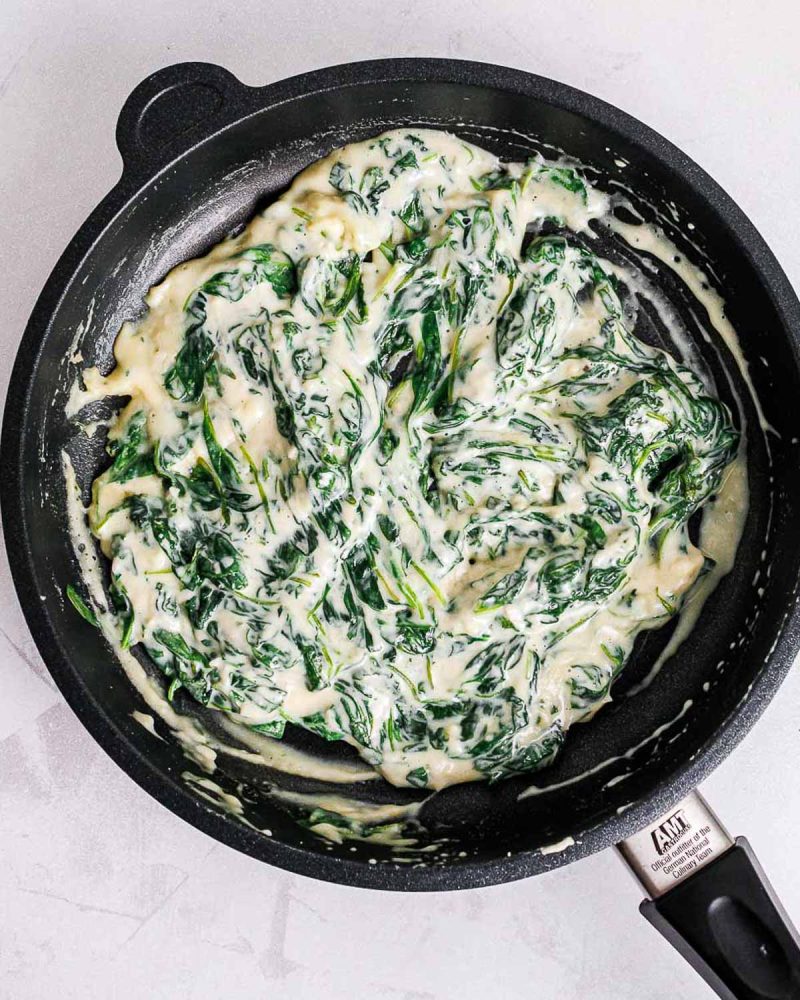Parmesan Baked Eggs & Creamy Spinach | Clean Food Crush