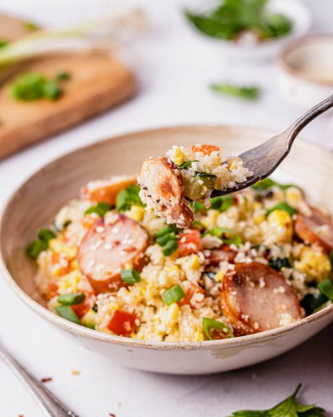 Sausage Cauliflower Fried “Rice” | Clean Food Crush