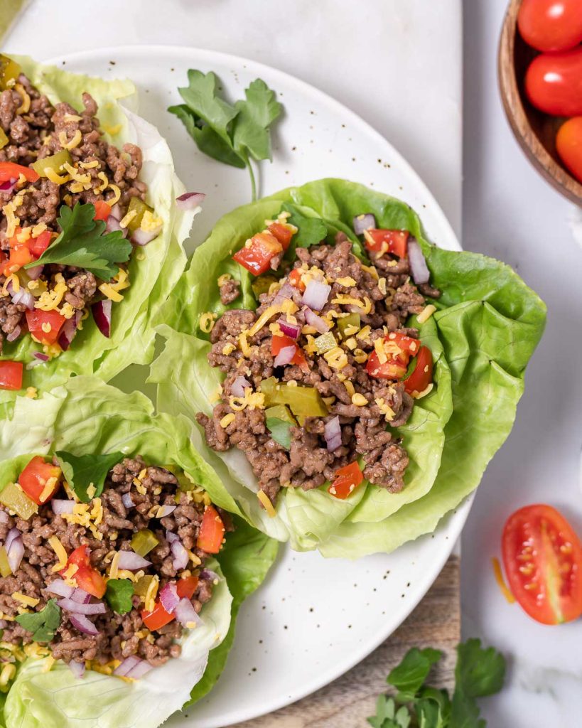 Quick Cheeseburger Lettuce Wraps | Clean Food Crush