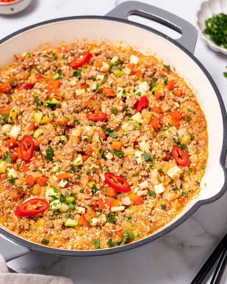 Beef Enchilada Skillet with Cauliflower Rice Clean Food Crush