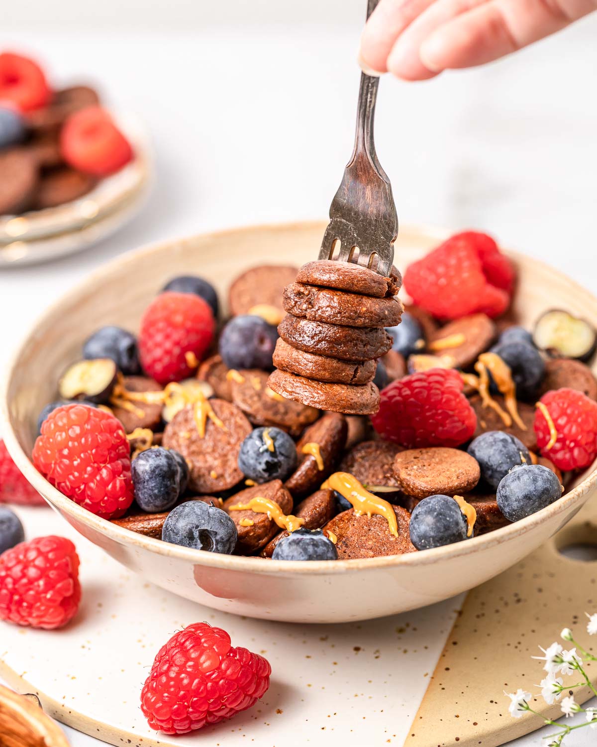 Mini pancake cereal Stock Photo by arina-habich