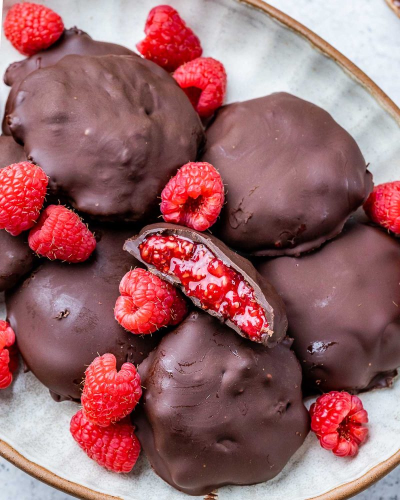 Raspberry Filled Chocolate Bites | Clean Food Crush