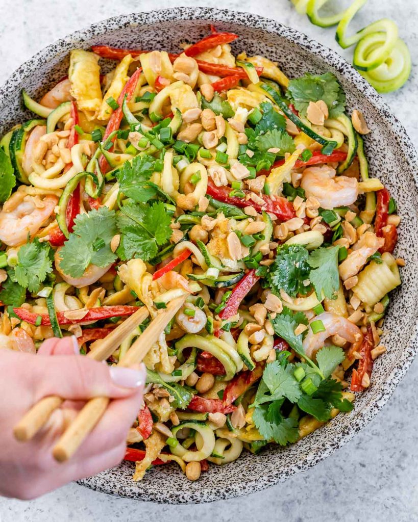 High Protein “Pad Thai” Inspired Zoodles Clean Food Crush