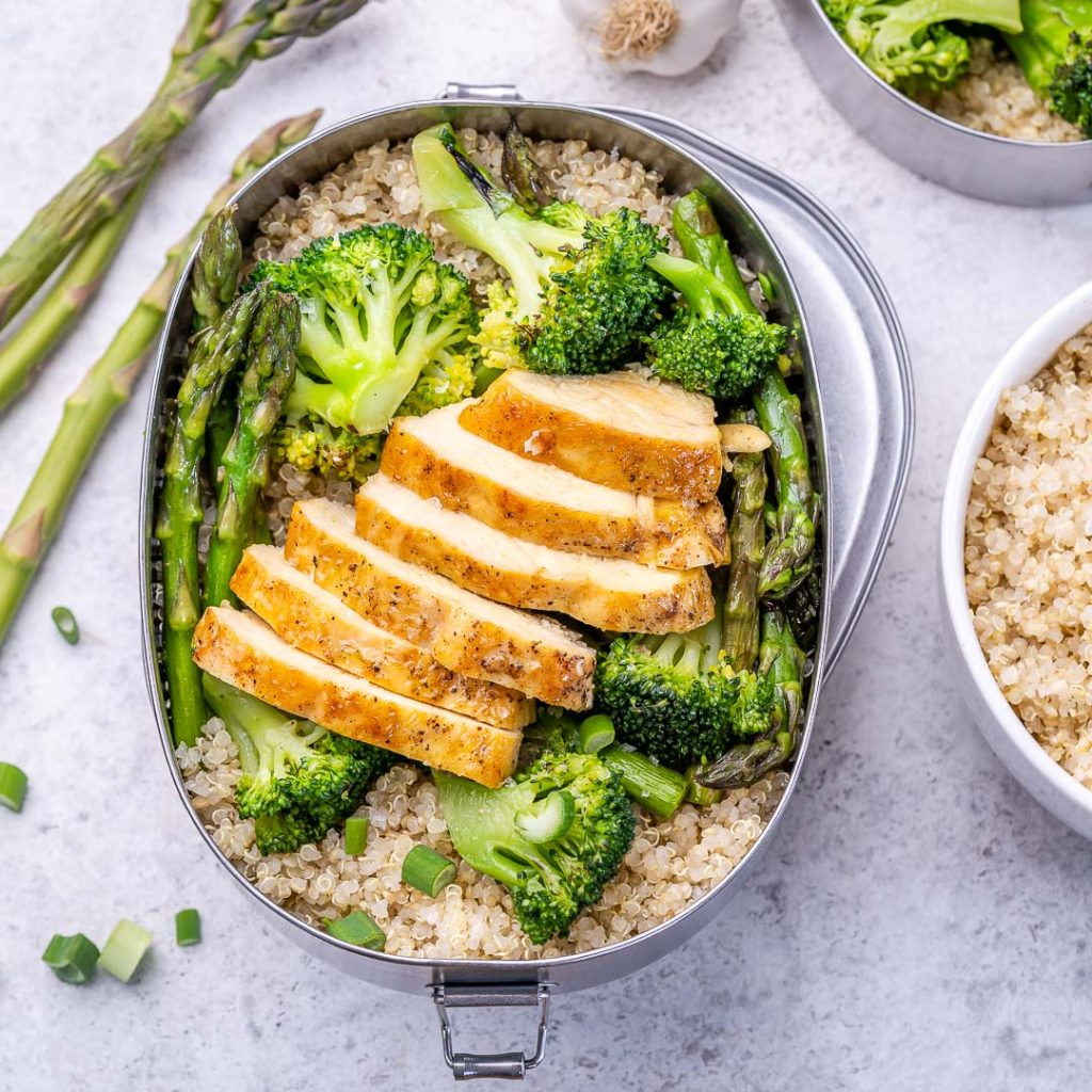 Green Veggie & Chicken Meal Prep Bowls | Clean Food Crush