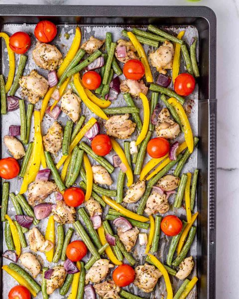 Sheet Pan Lemon Pepper Chicken + Veggies | Clean Food Crush