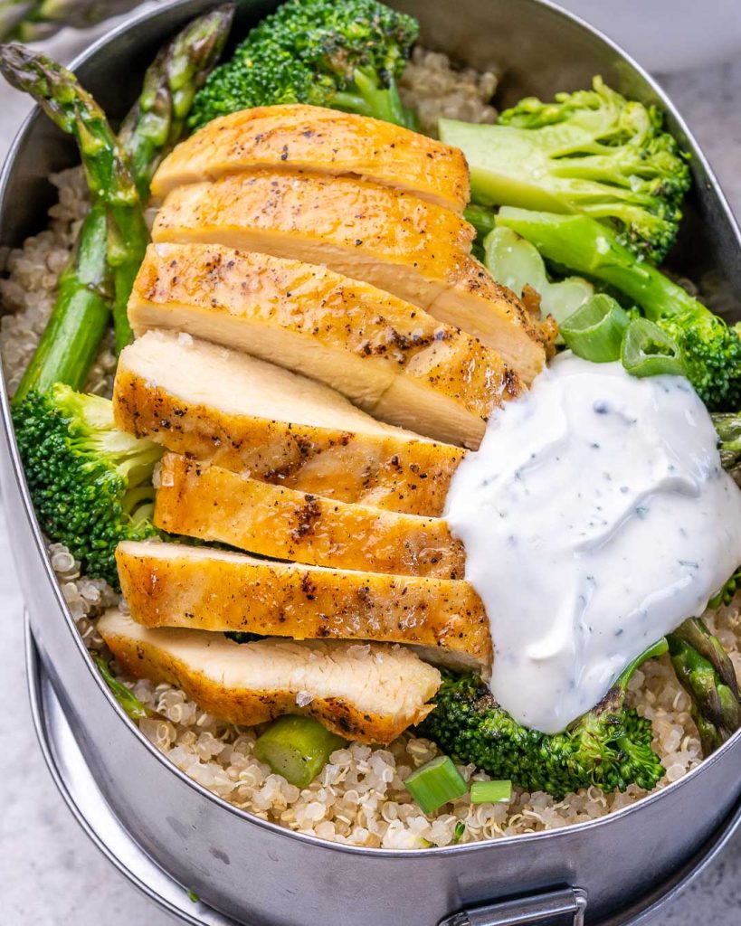 Green Veggie & Chicken Meal Prep Bowls | Clean Food Crush