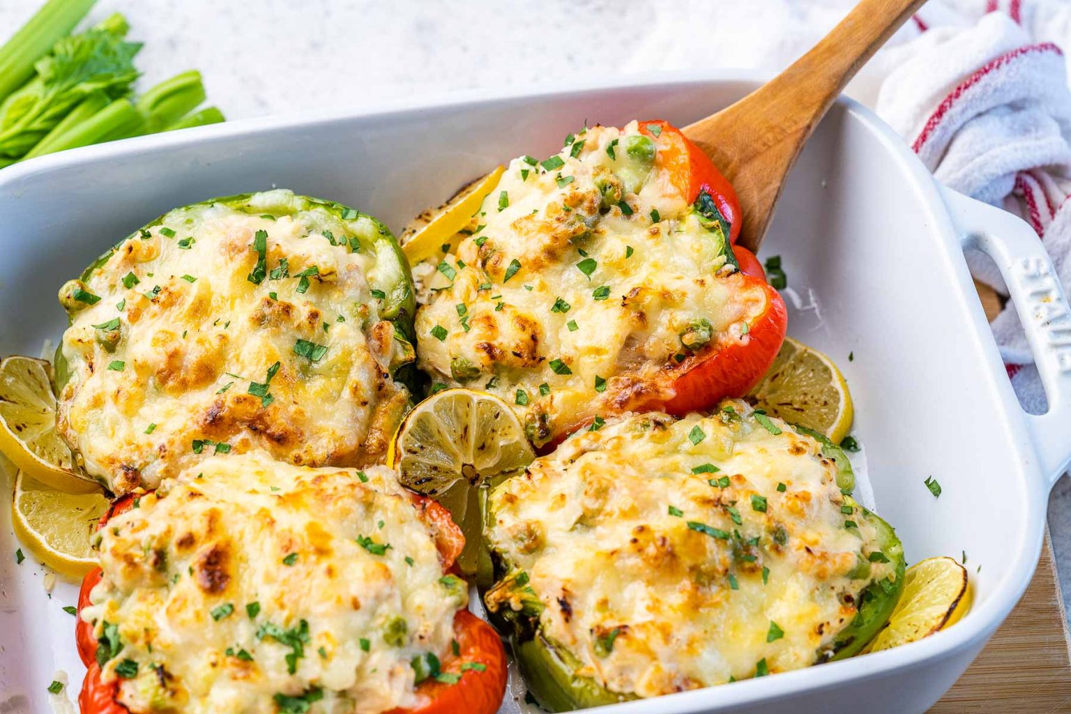 Tuna Melt Stuffed Peppers Clean Food Crush