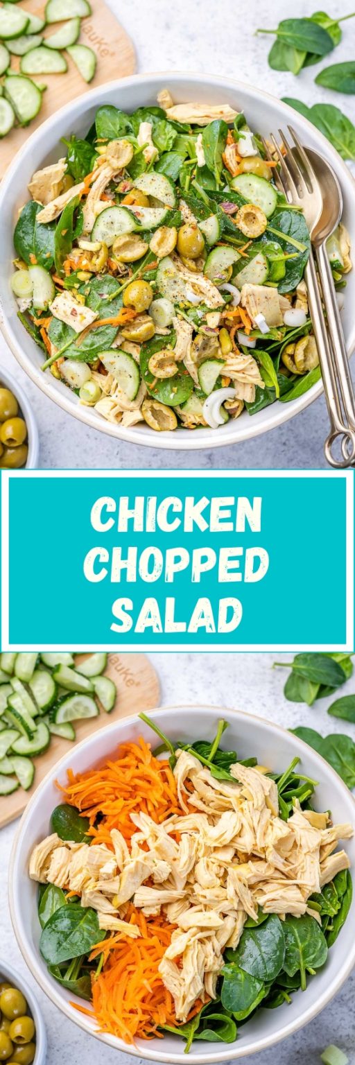 5-Minute Leftover Chicken Spinach Salad | Clean Food Crush