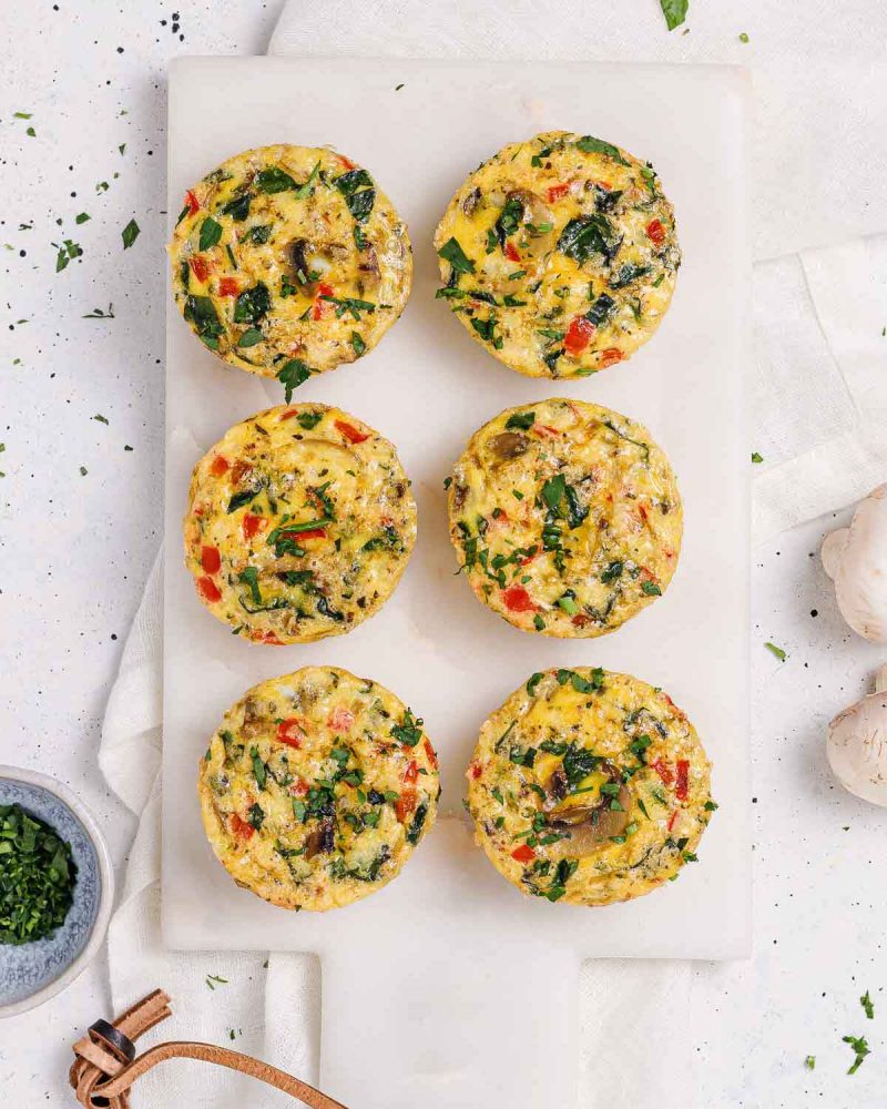 Spinach + Mushroom Egg Muffins | Clean Food Crush