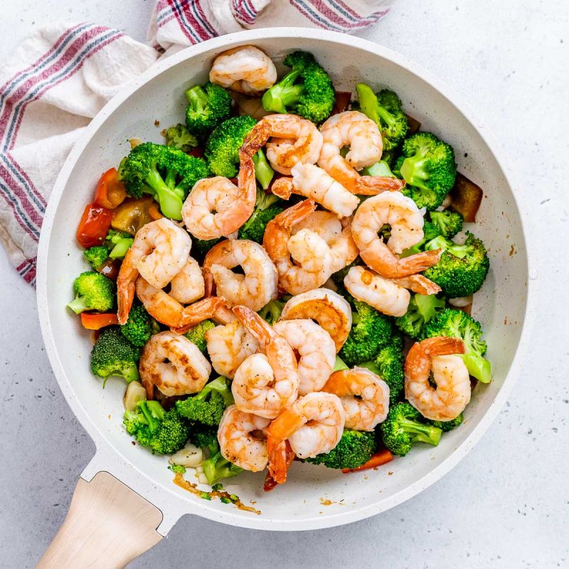 Easy Shrimp & Garlicky Broccoli Skillet | Clean Food Crush