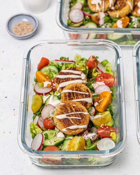 Falafel Salad Meal Prep Bowls | Clean Food Crush