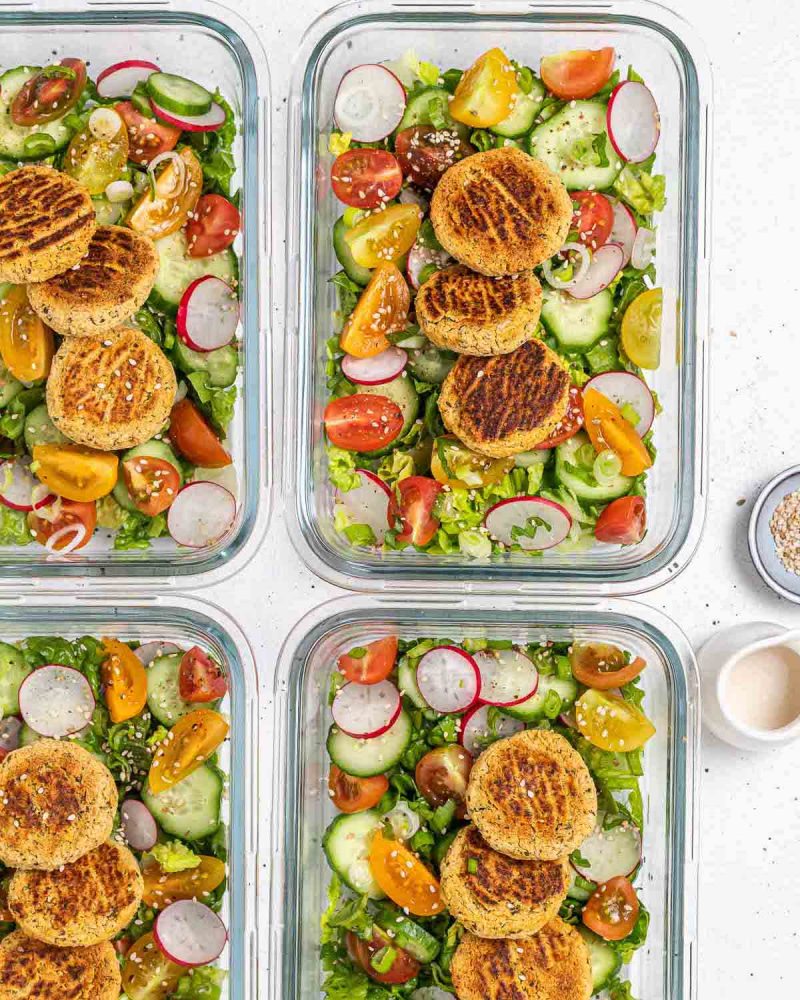 Falafel Salad Meal Prep Bowls | Clean Food Crush