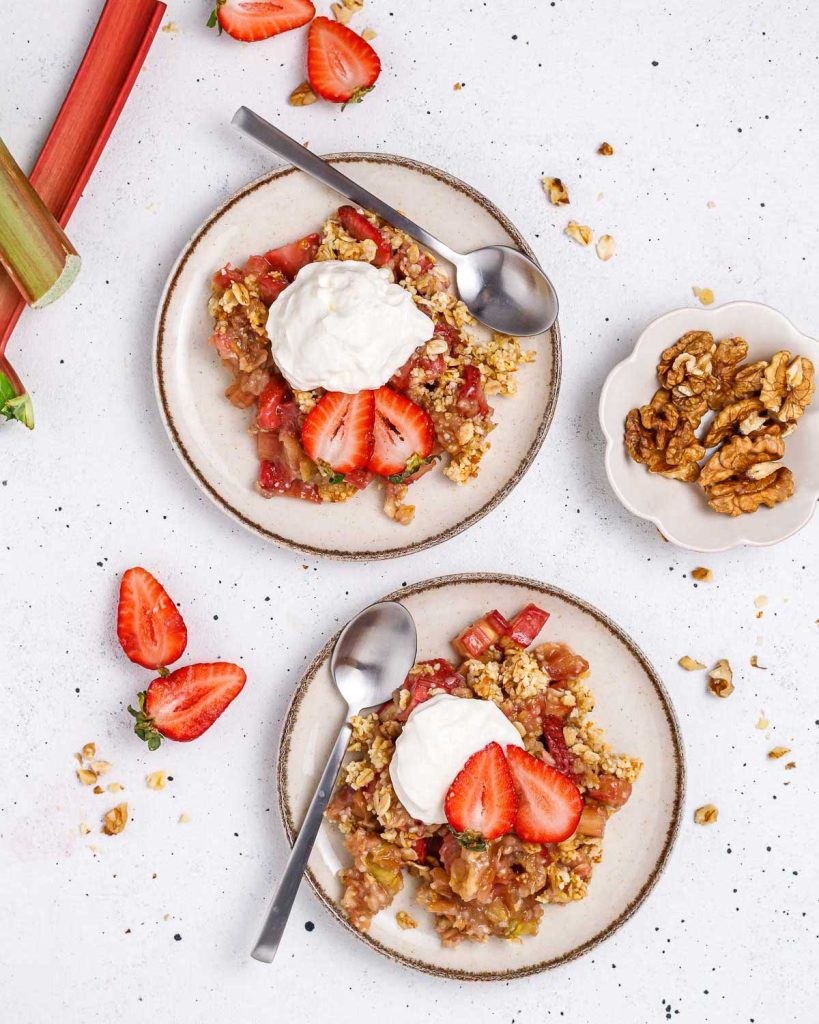 Strawberry Rhubarb Crisp | Clean Food Crush