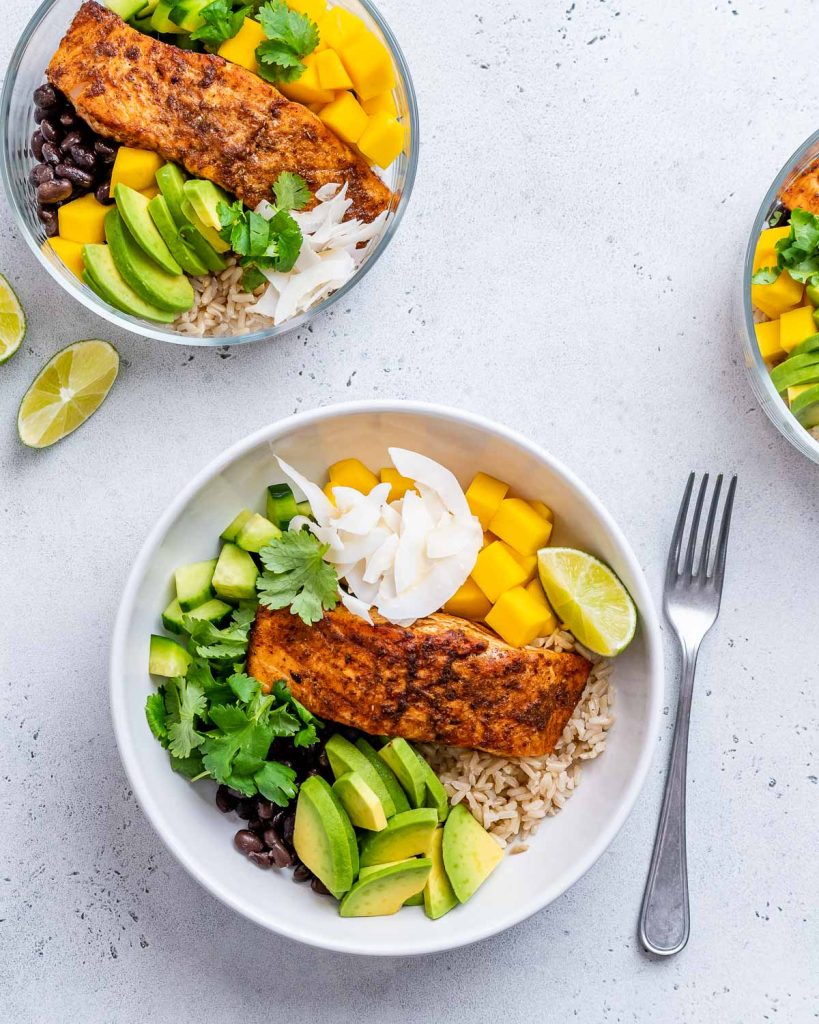 [Video] Tropical Salmon Meal Prep Bowls Clean Food Crush